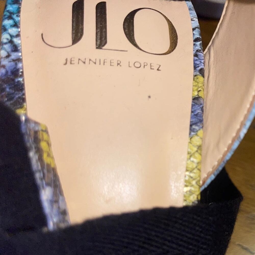Jennifer Lopez Jalina Espadrille Wedge Sandal 8 Ankle Wrap Platform Snake Print - Picture 4 of 6